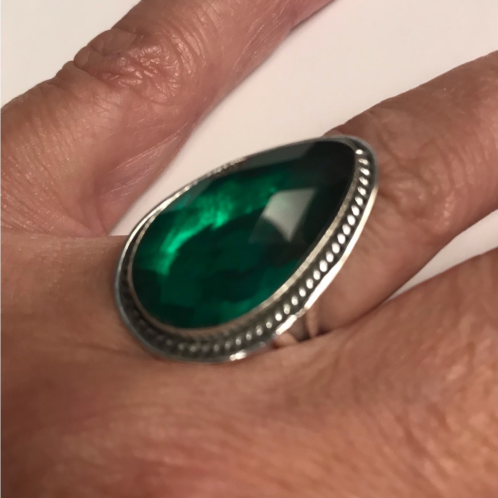 Chrome Diopside Stamped 925 Sterling Silver Ring